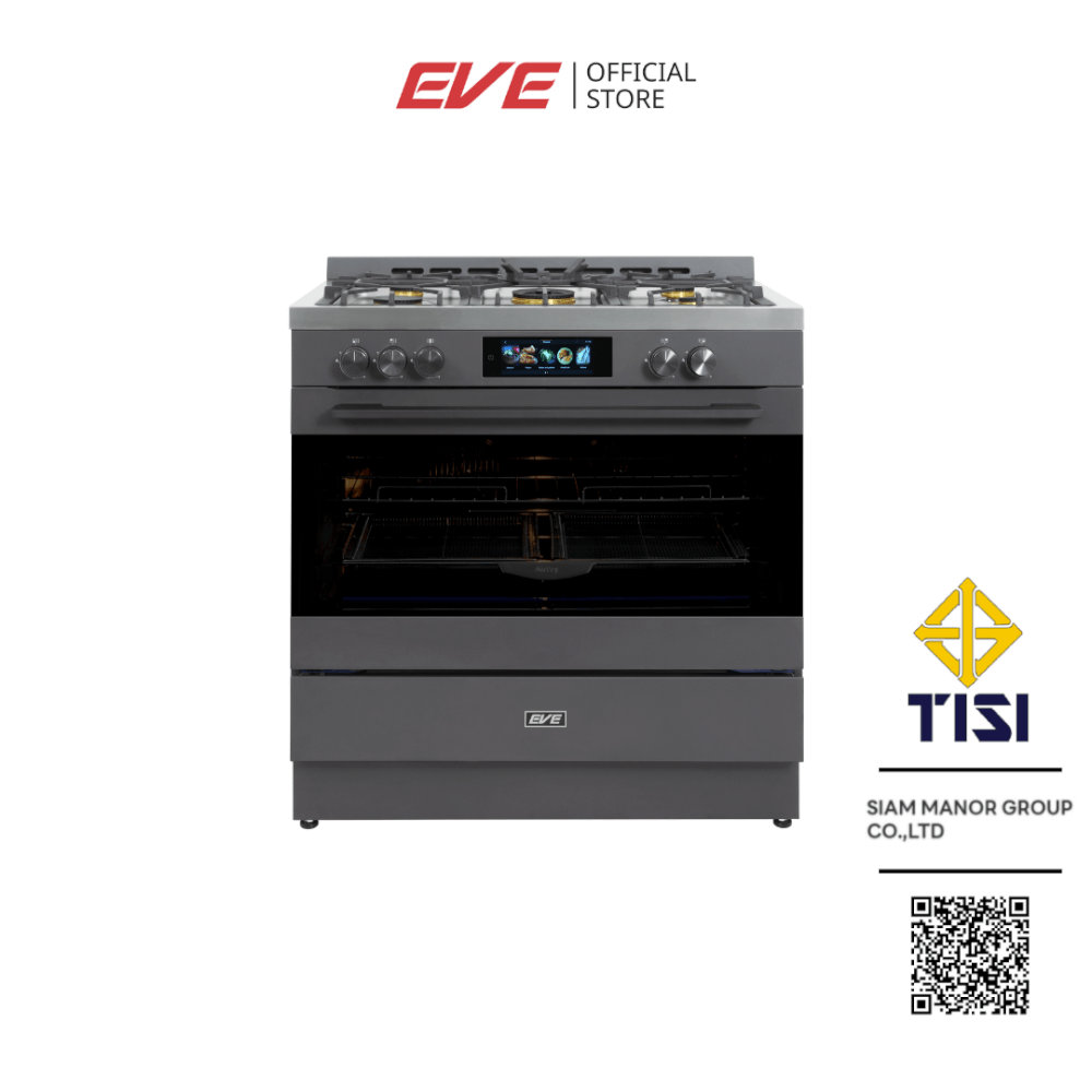 เตาแก๊สพร้อมเตาอบตั้งพื้น FREESTANDING แบรนด์ EVE รุ่น JASPER MATT สีเทาดำ ขนาด 90 เซนติเมตร_10